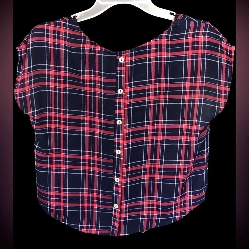 Red And Blue Plaid Blouse From A’gaci Size Small